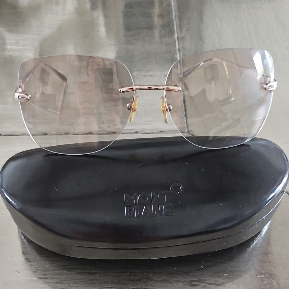 Montblanc Gold and Silver Women's Sunglasses
